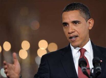 Barack Obama, durante su primera rueda de prensa como presidente de EE UU.