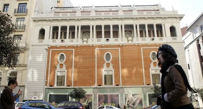 Fachada del Palacio de la M&uacute;sica, en la Gran V&iacute;a.