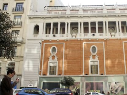 Fachada del Palacio de la M&uacute;sica, en la Gran V&iacute;a.