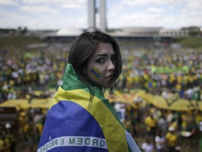 Manifestaci&oacute;n contra Rousseff en Brasilia.