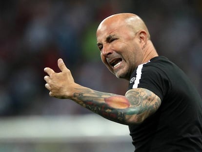 Sampaoli, durante el partido contra Croacia.