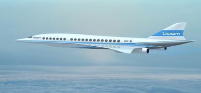 Modelo del avión Boom, diseñado por Boom Technology.
