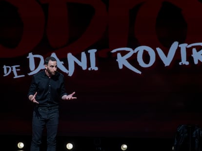 Dani Rovira durante la representación de 'Odio' grabada para Netflix.