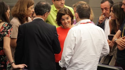 Soraya Sáenz de Santamaría, tras el Consejo de Ministros.