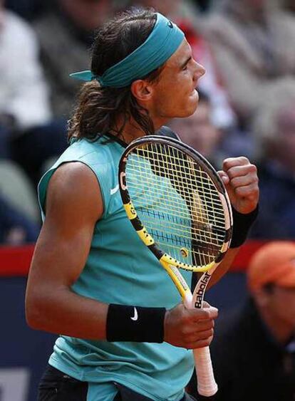 Nadal celebra un punto.