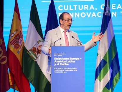 Sergio Díaz-Granados, presidente ejecutivo de CAF, durante la conferencia internacional de Sevilla.
