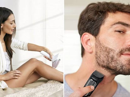 El Amazon Prime Day es una buena oportunidad para aprovechar los descuentos que ofrecen diferentes dispositivos de belleza como las depiladoras (a la izquierda de la imagen) o recortadores de barba (a la derecha).