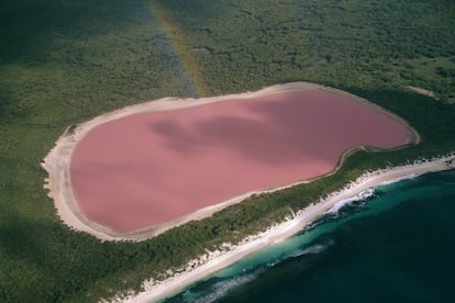 Para desenhar a Middle Island (a Ilha do Meio), no quase desconhecido arquipélago australiano de La Recherche, você precisa de um lápis rosa. De preferência, rosa-chiclete, para representar adequadamente a sua principal atração, o Lago Hillier. Os cientistas não sabem ao certo por que é tão rosa, já que as profundas águas azuis do Oceano Antártico estão a poucos metros de distância. Ao contrário de outros lagos coloridos, o tom do Hillier não é um reflexo do fundo nem se deve à ação de bactérias; a água mantém a cor rosa quando é engarrafada. A Ilha do Meio faz parte de uma reserva natural e não pode ser visitada, mas o Hillier Lake pode ser visto em um passeio de helicóptero de 2 horas saindo de Esperance (Austrália Ocidental).
