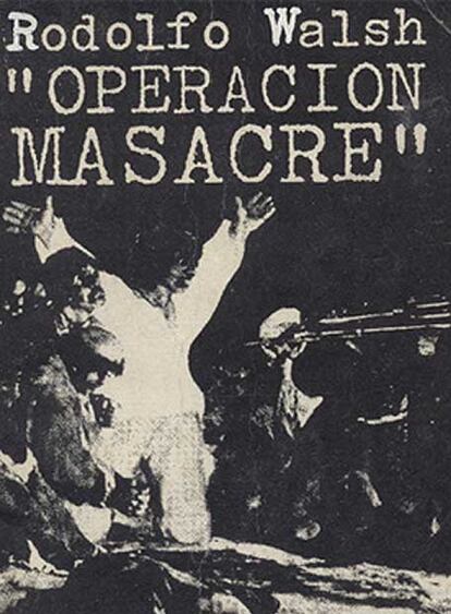 Portada de una antigua edición argentina del libro <i>Operación masacre.</i>