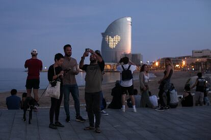 El paseo marítimo de Barcelona el pasado 3 de mayo, en el inicio de la desescalada.