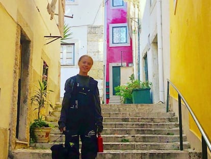Greta Thunberg, en Lisboa, en una imagen que publicó en su Instagram.