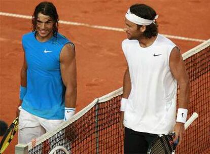 Nadal y Moyà, al término del partido