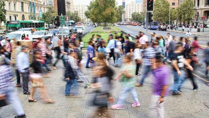 Un paso de peatones en Santiago de Chile.