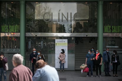 Acceso al Hospital Clínic de Barcelona, el pasado jueves.