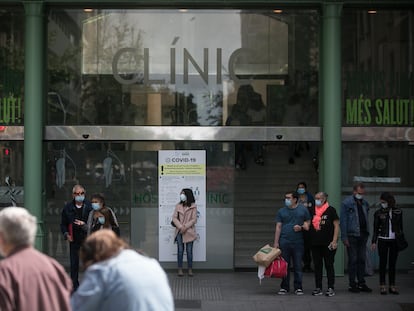 Acceso al Hospital Clínic de Barcelona, el pasado jueves.