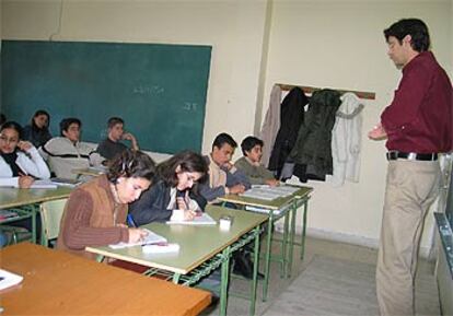 Un grupo de alumnos del instituto espa?ol de ense?anza secundaria Severo Ochoa, de Tnger.