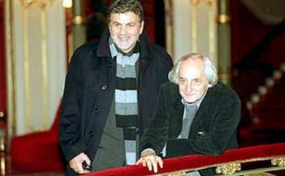 El cineasta Francesco Maselli (derecha) y el productor Mauro Berardi.