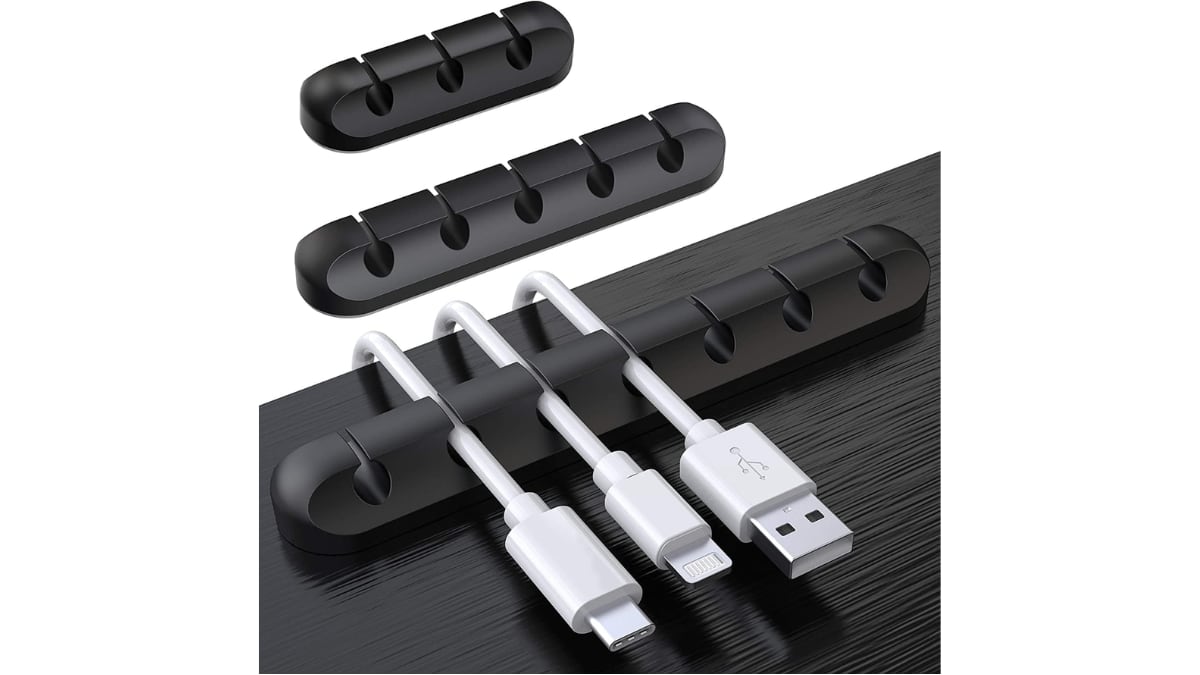 Pack de tres soportes para cables.