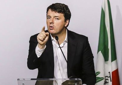 Matteo Renzi, durante su discurso de dimisi&oacute;n en la Asamblea General del PD.