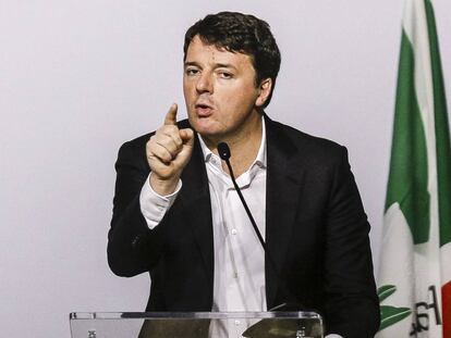 Matteo Renzi, durante su discurso de dimisi&oacute;n en la Asamblea General del PD.