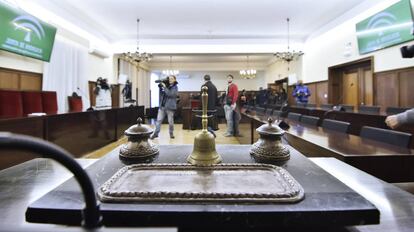 Sala de la Audiencia Provincial de Sevilla donde se celebra el juicio del 'caso ERE'.