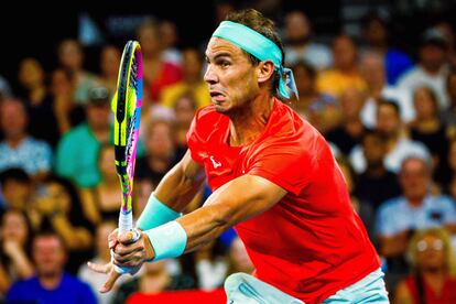 Nadal, durante el partido del viernes contra Thompson en Brisbane.