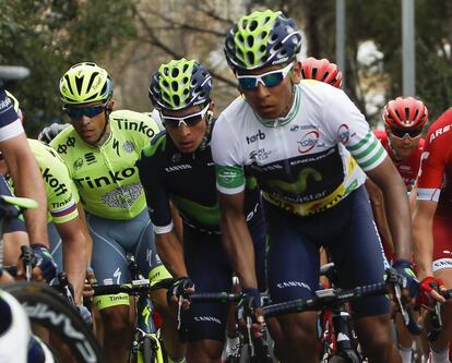 Nairo Quintana, guanyador final, i Alberto Contador, durant la Volta 2016.