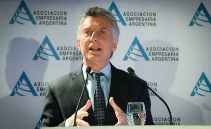 El presidente Mauricio Macri da este miércoles, un discurso ante la Asociación Empresaria Argentina.