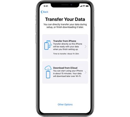 Nueva opción de transferir datos entre iPhone.