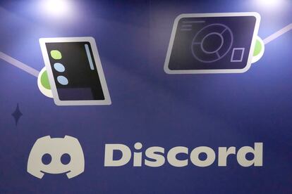 A display Discord stands at the company's booth at the Game Developers Conference 2023 in San Francisco on March 22, 2023.