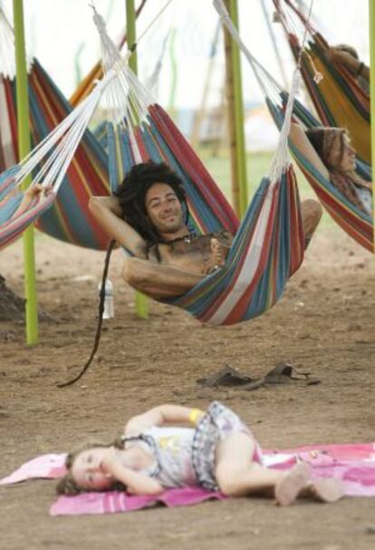 Un asistente al festival Rototom.