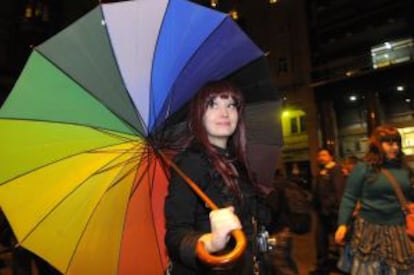 Marcha en favor del matrimonio gay en Montevideo.