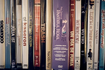 Colección de películas en DVD.
