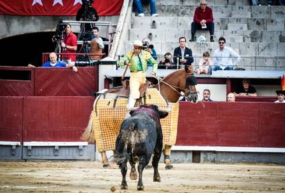 Emocionante tercio de varas en la corrida concurso de ganaderías celebrada el pasado día 15 en Madrid.