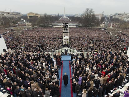 Trump, em 20 de janeiro, em sua posse.