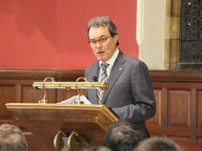 Artur Mas, durant la seva conferència a Oxford.