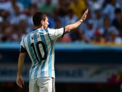 Messi na partida das quartas de final contra a Bélgica, no último dia 5.