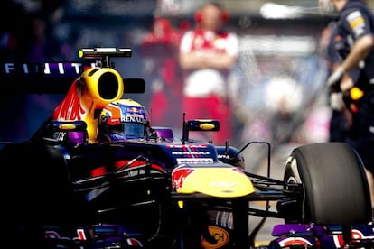 Webber, durante la sesión de entrenamientos en el circuito Albert Park de Melbourne