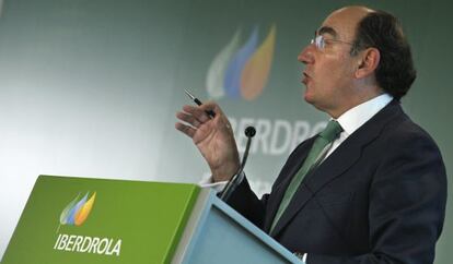 El presidente de Iberdrola, Ignacio Sánchez Galán, durante la presentación de los resultados de la eléctrica en 2011.