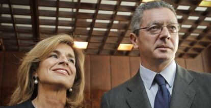 La concejal de Medio Ambiente del Ayuntamiento de Madrid, Ana Botella, y el alcalde de la capital, Alberto Ruiz-Gallardón.