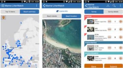 Marine LitterWatch indica la contaminación de las aguas y playas.