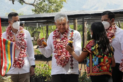 López Obrador, este sábado en San Pedro Tapanatepec, Oaxaca.