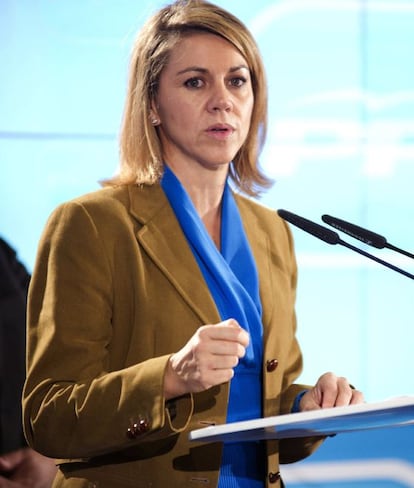 La presidenta del PP de Castilla-La Mancha y secretaria general del Partido Popular, María Dolores de Cospedal.