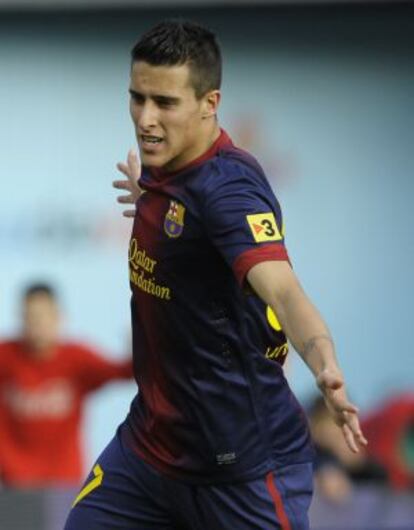 Tello festeja su gol al Celta.