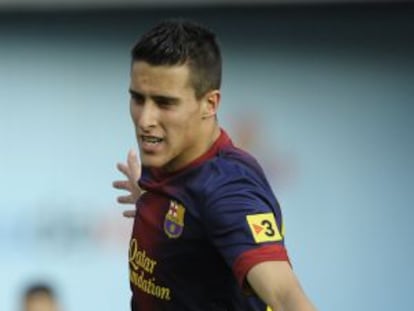 Tello festeja su gol al Celta.