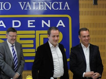 Los candidatos a la secretaría general del PSPV-PSOE, en la Cadena SER en Valencia.