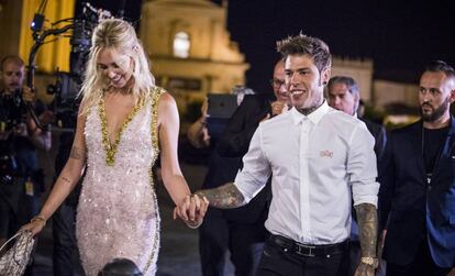 Chiara Ferragni y Fedez, antes de la boda este viernes en Noto (Italia).