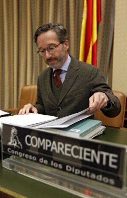 José María Lassalle, secretario de Estado de Cultura, comparece ante la Comisión Cultura del Congreso de los Diputados, el pasado abril.