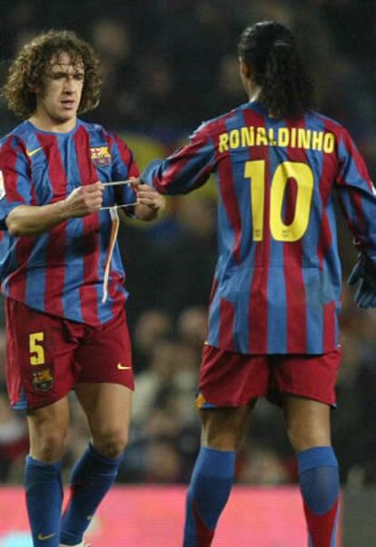 Puyol, durante el partido frente al Alavés