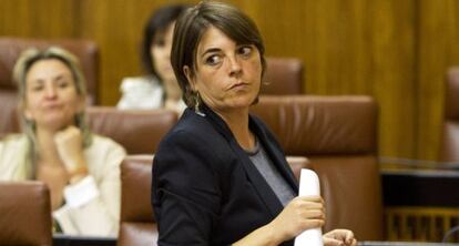 La consejera de Fomento, Elena Cort&eacute;s, en un pleno del Parlamento celebrado en abril de 2013.